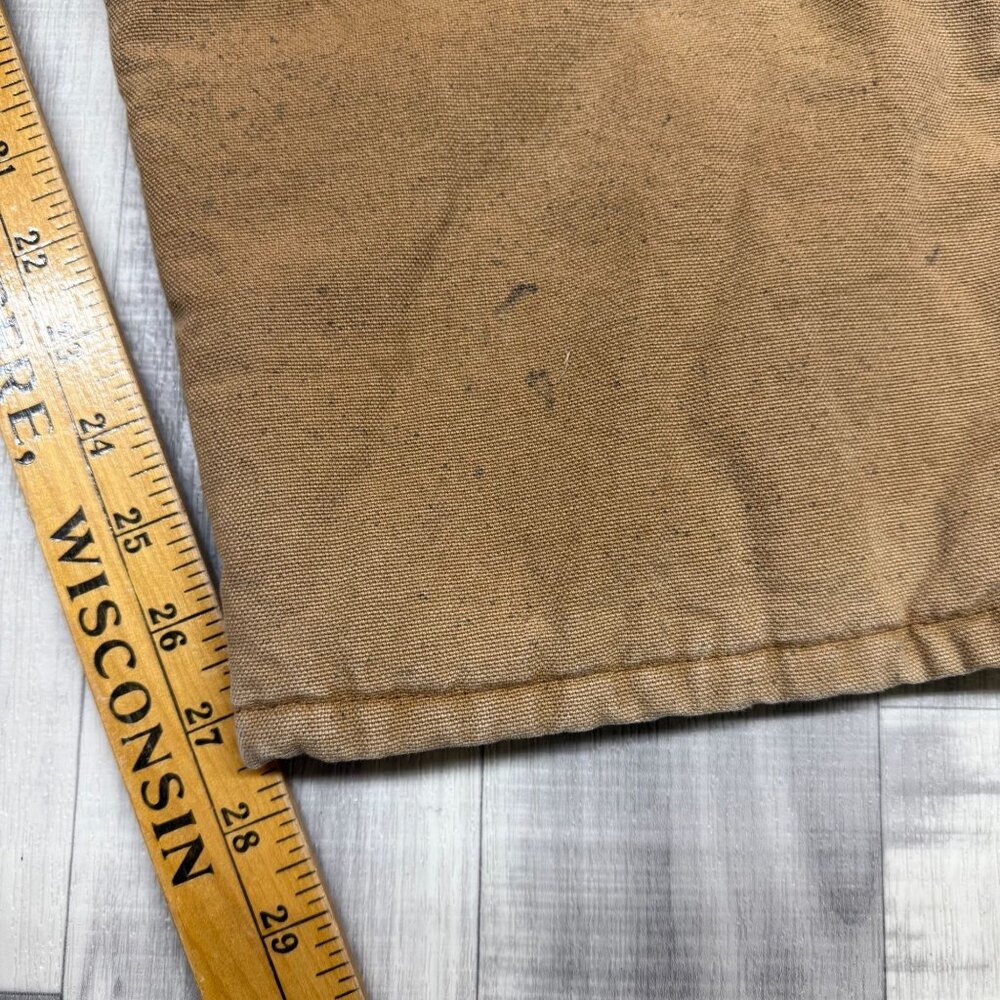 ✅Mens 46/48 Reg Dickies Quilted Insulated Bib Overalls Brown Duck Canvas STAINED - Picture 9 of 13